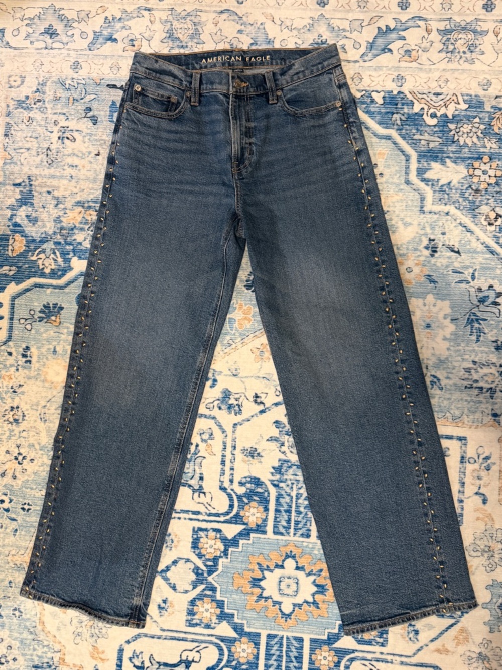 AE Stretch Studded High-Waisted Stovepipe Jean Size 4 NWOT - Picture 5 of 9